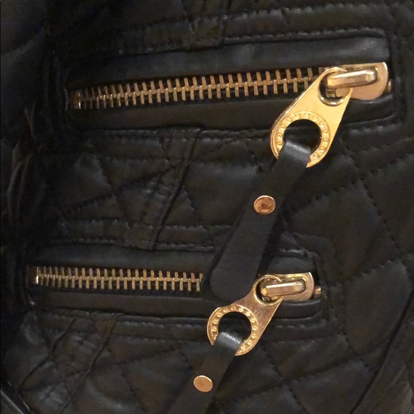 RIZAL Black Leather quilted jacket gold details - Picture 5 of 6